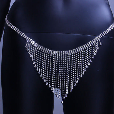 Fashion Rhinestone Fringe Bikini Bra Chain Set