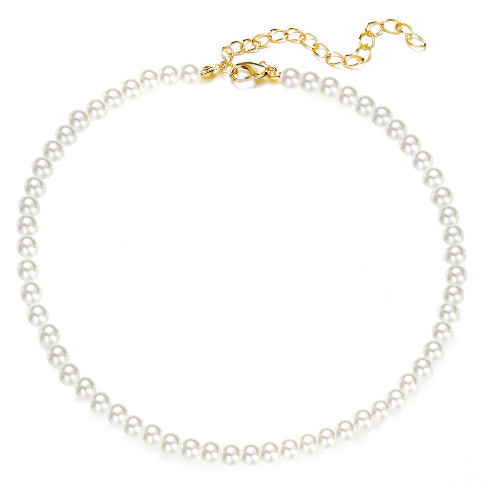 Vintage Pearl Necklace Women's Simple Temperament Pearl Necklace