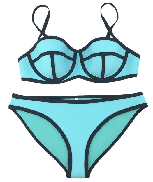 New Style Neoprene Screened Bikini Ladies Swimwear Swimsuit