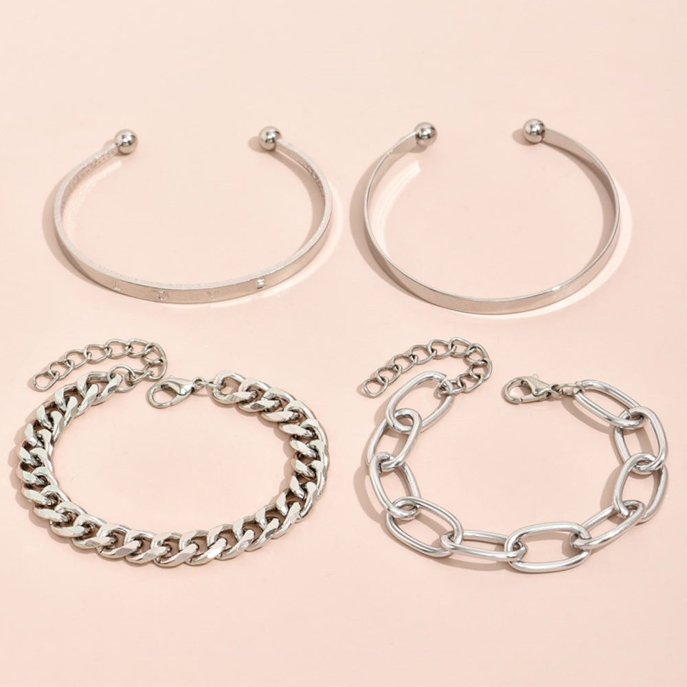 Accessories Statement Chain Glossy Letter Bracelet