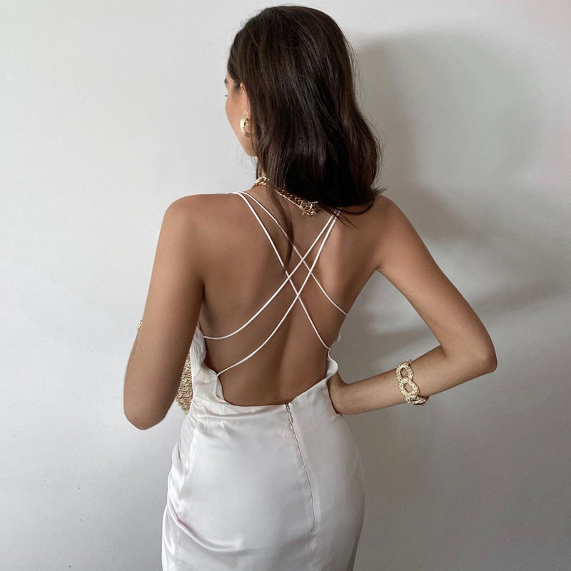 New women's sling pleated dress