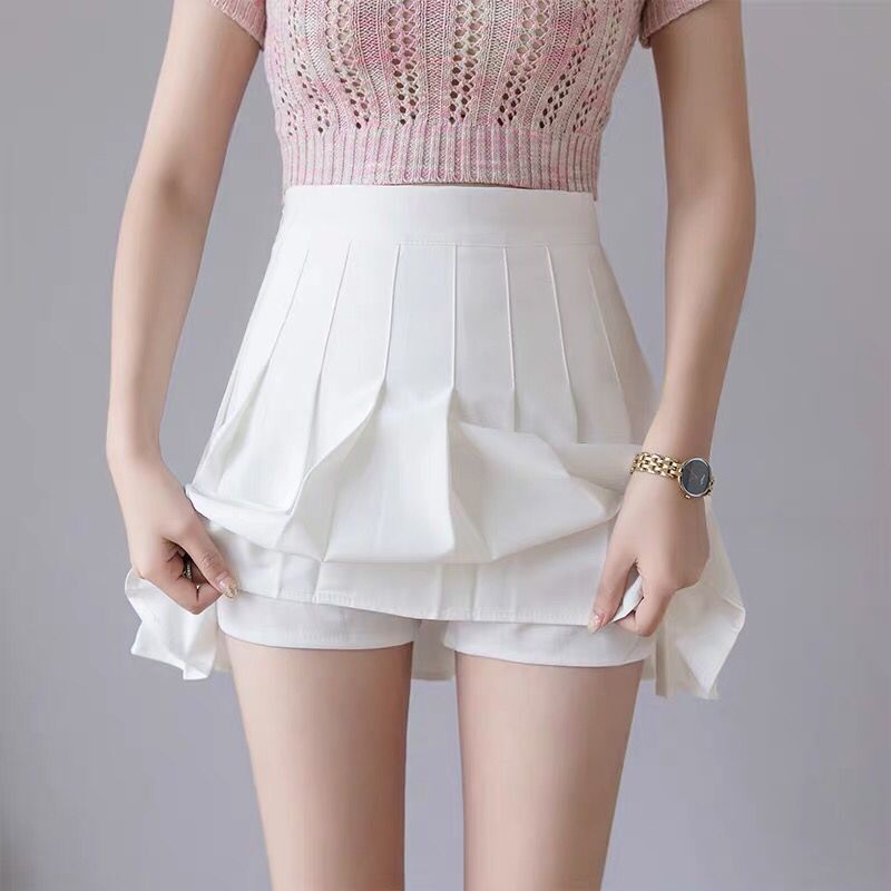 Solid Color Students' Skirt Hip Skirt Anti-exposure High Waist Skirt