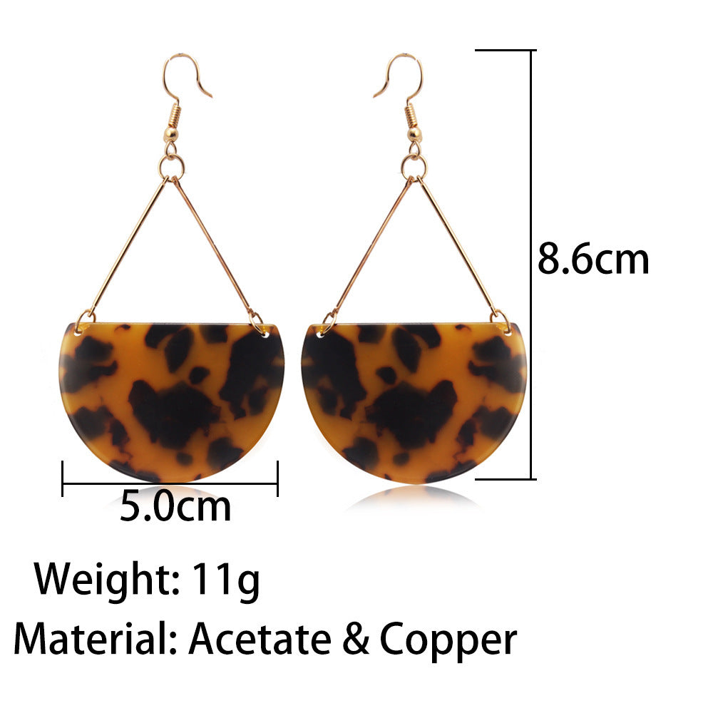 Wild Geometric Heart Large Resin Dangle Earrings