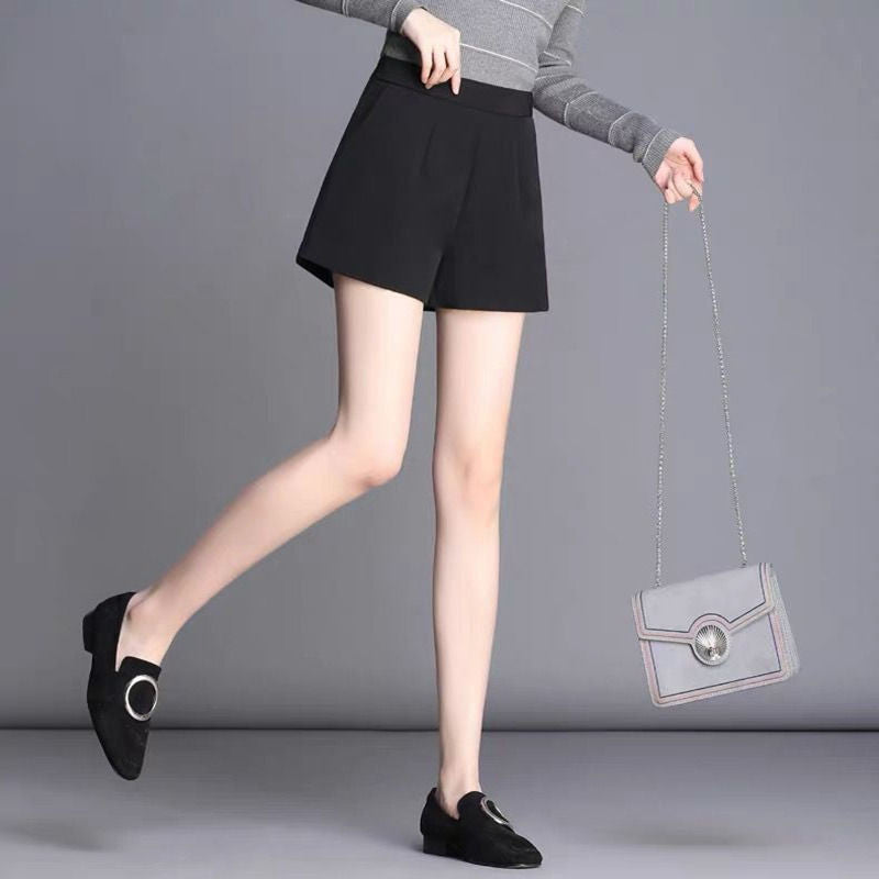 A-line Plus Size Shorts Women Spring and Autumn High Waist Wide Legs