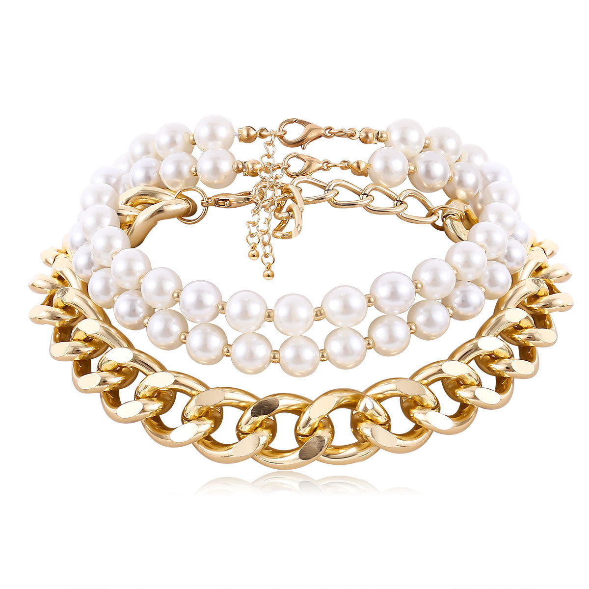 Geometric Imitation Pearl Necklace