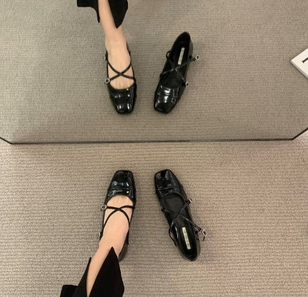 Women's  Red Cross Buckle Mary Jane Shoes