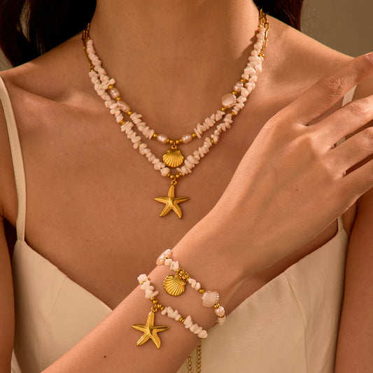 European And American Beach Ocean Style Shell Necklace Bracelet