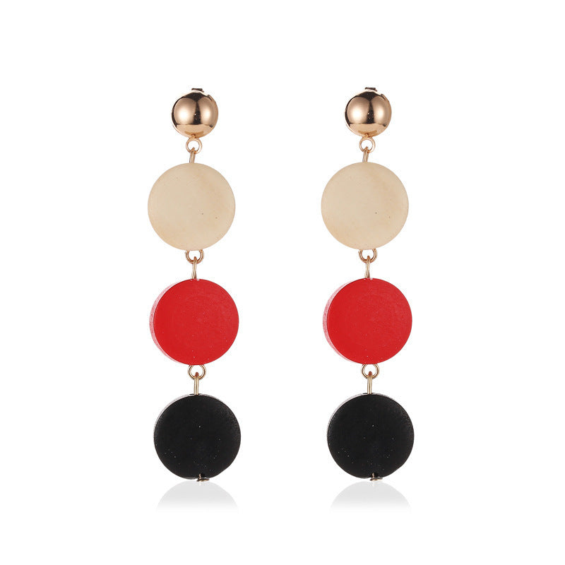 Korean Fashion Earrings Creative Wooden Tassel Earrings Women