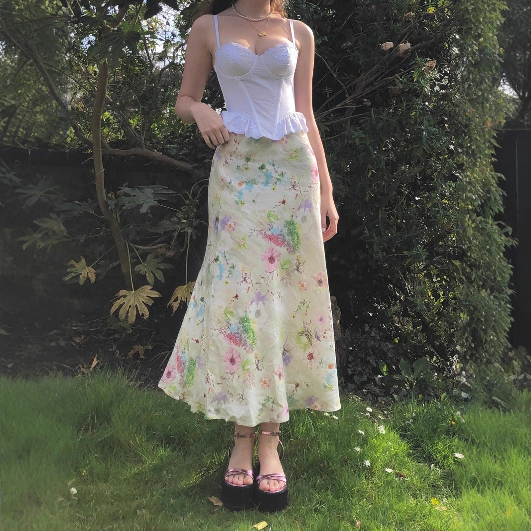 Sweet Girl Waist Slimming Long Fishtail Skirt