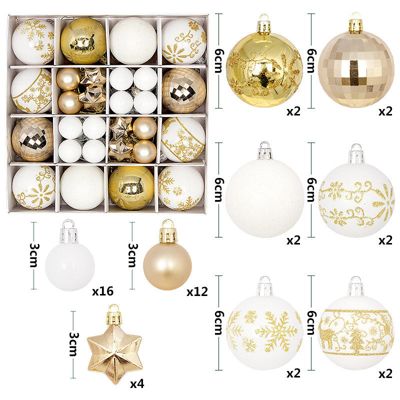 44PCS Painted Shaped Paper Box Electroplating Ball Pendant
