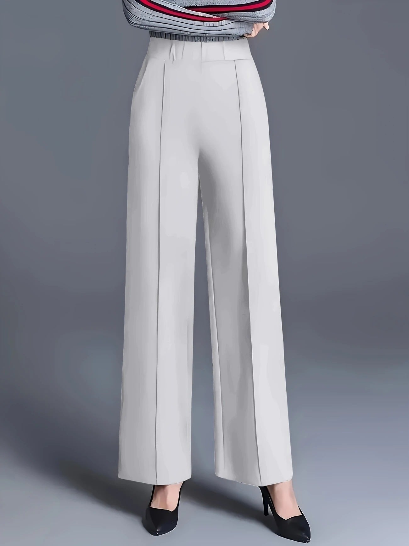 Women's Autumn And Winter Solid Color Wide Leg High Waist Loose And Slimming Casual Pants