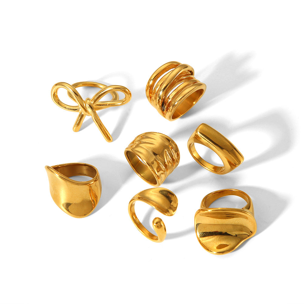 Women's 18K Gold Stainless Steel Ring