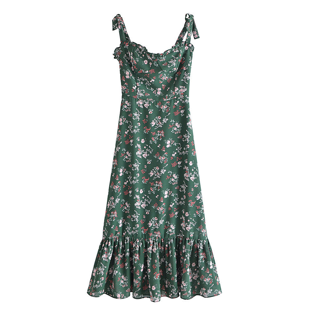 Printed hem Ruffle Dress