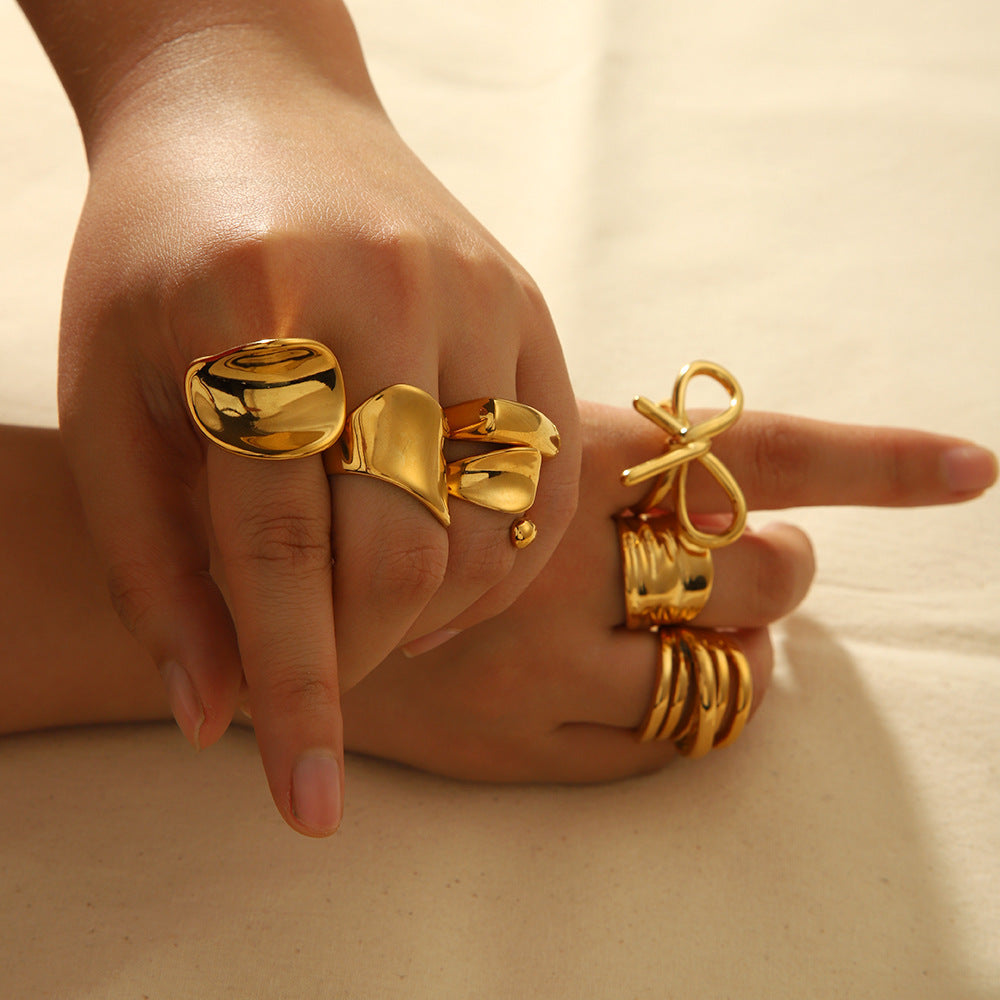 Women's 18K Gold Stainless Steel Ring