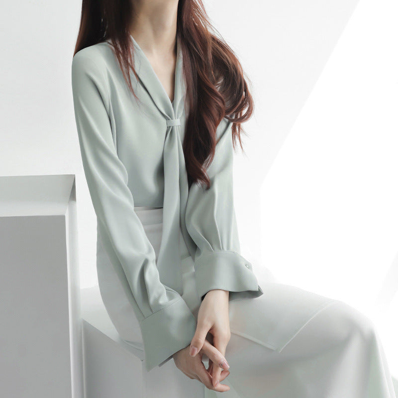 Women's Office Chiffon Commuting Elegant White Shirt