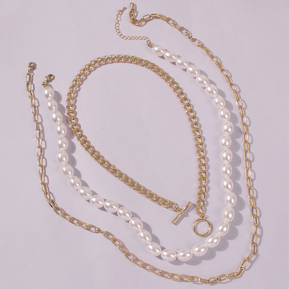Imitation Oval Pearl Choker