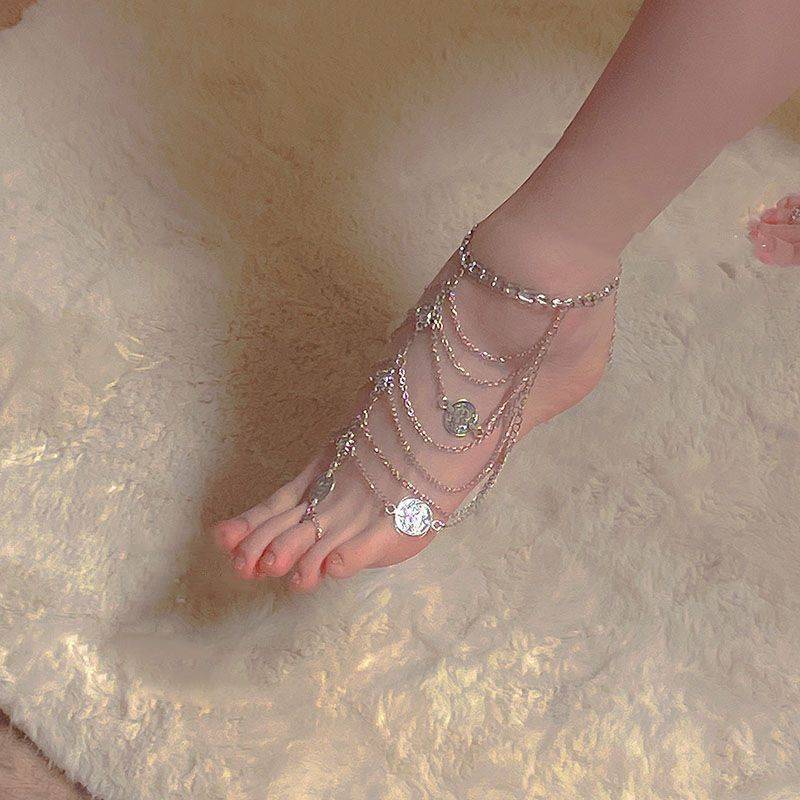 Retro Fashion Multi-layer Tassel Anklet For Women