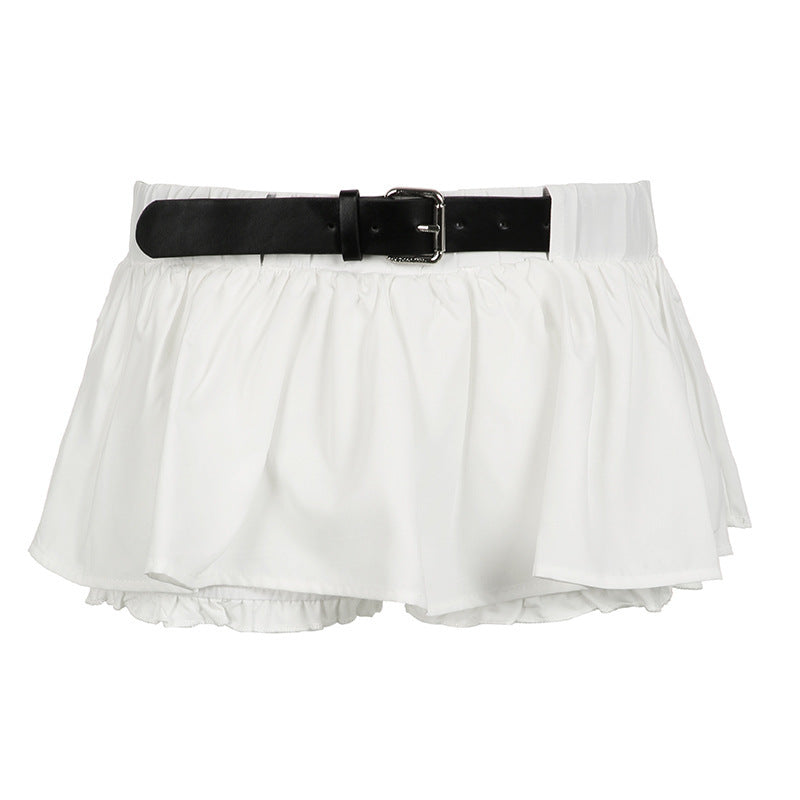 Vacation Leisure A- Line Lotus Leaf Miniskirt