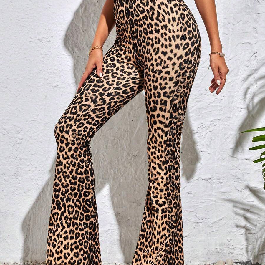 European And American Autumn And Winter Women's Sports Leopard Print Yoga Pants
