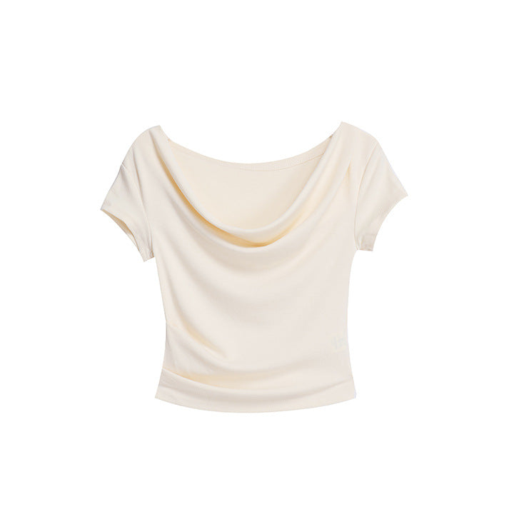 Off-shoulder Slim T-shirt Women Short Sleeve