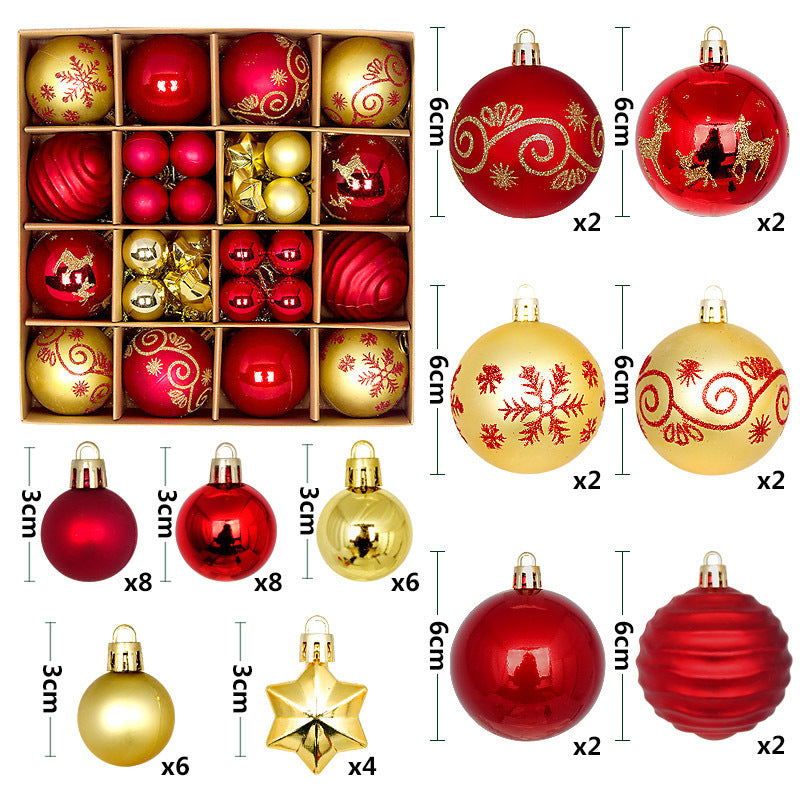 44PCS Painted Shaped Paper Box Electroplating Ball Pendant