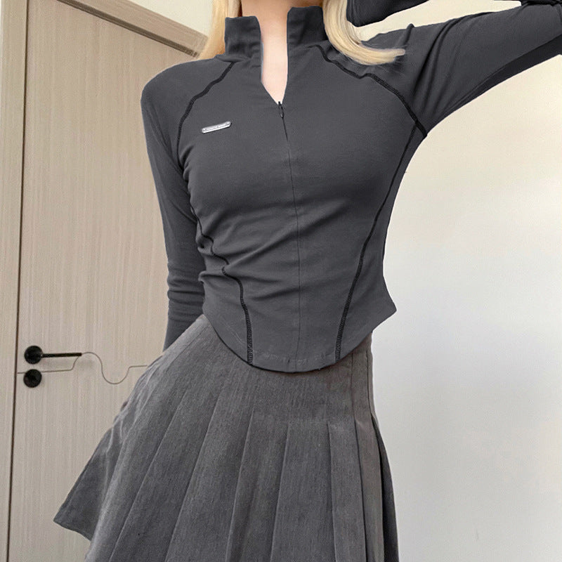 Vintage Invisible Zipper Fitted T Shirt