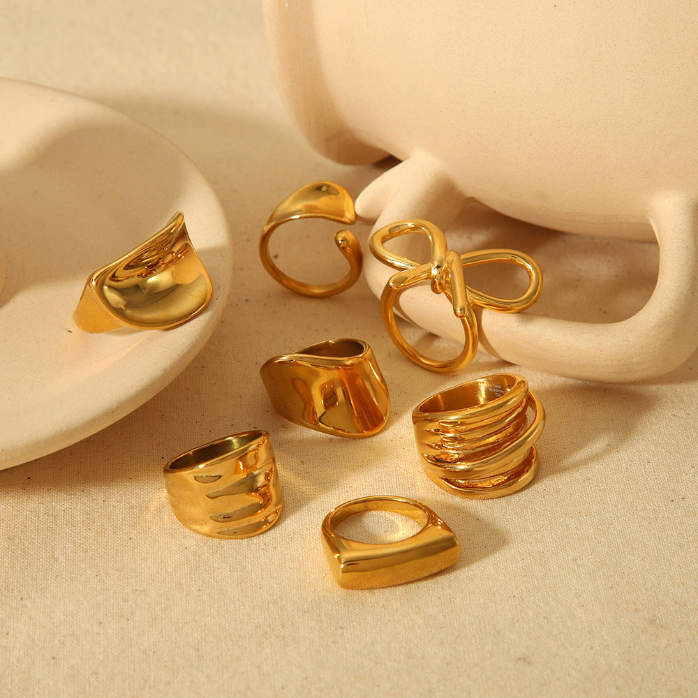 Women's 18K Gold Stainless Steel Ring