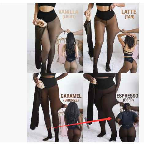 Single Thread Stitching Cross-border Winter Warm Translucent Leggings