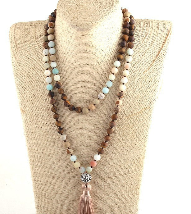 Colorful Tassel 3D Yoga Woman Elegant Boho Necklace