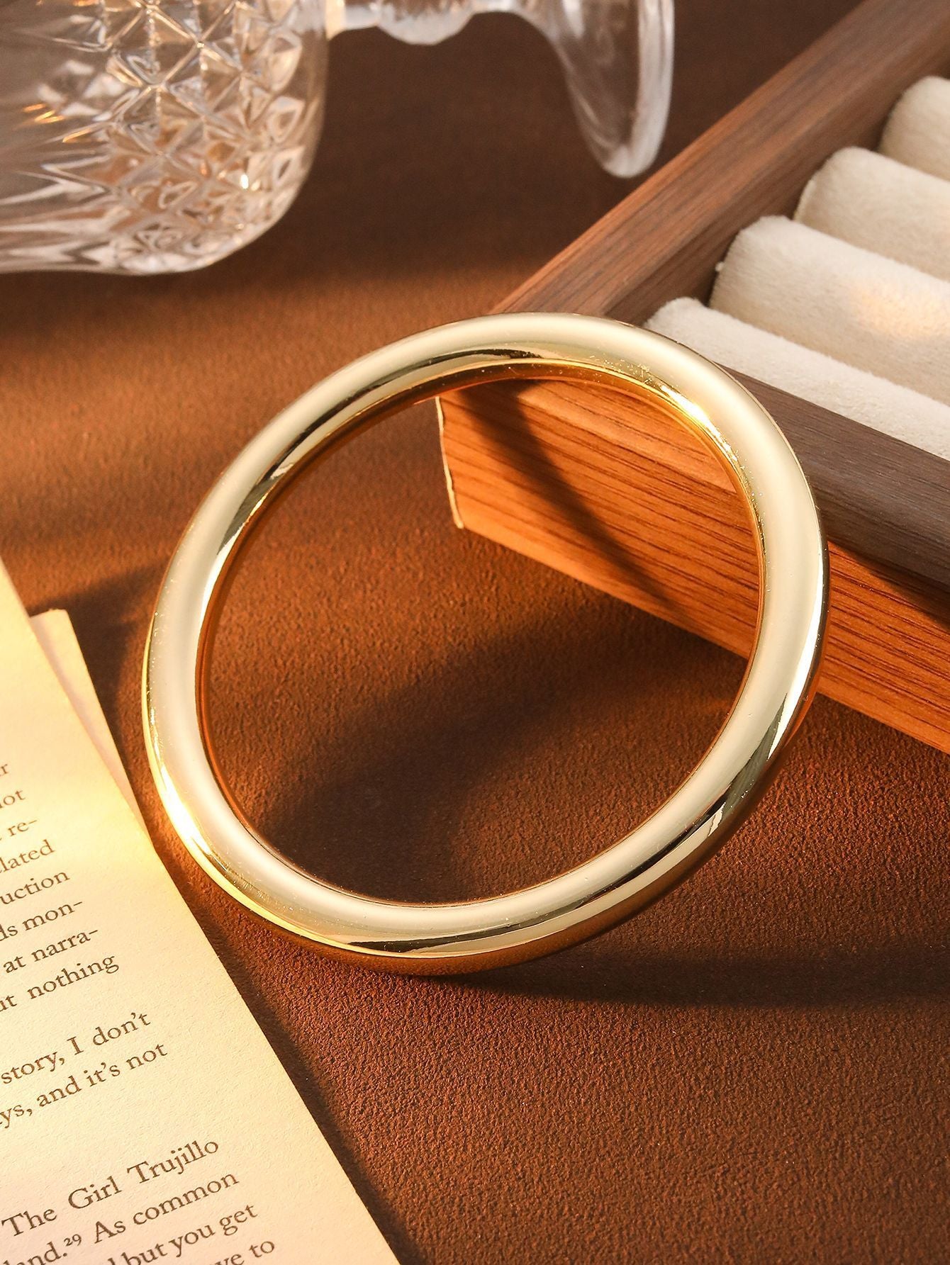 Electroplated CCB Simple Bracelet Cylindrical Three-dimensional Bracelet For Women
