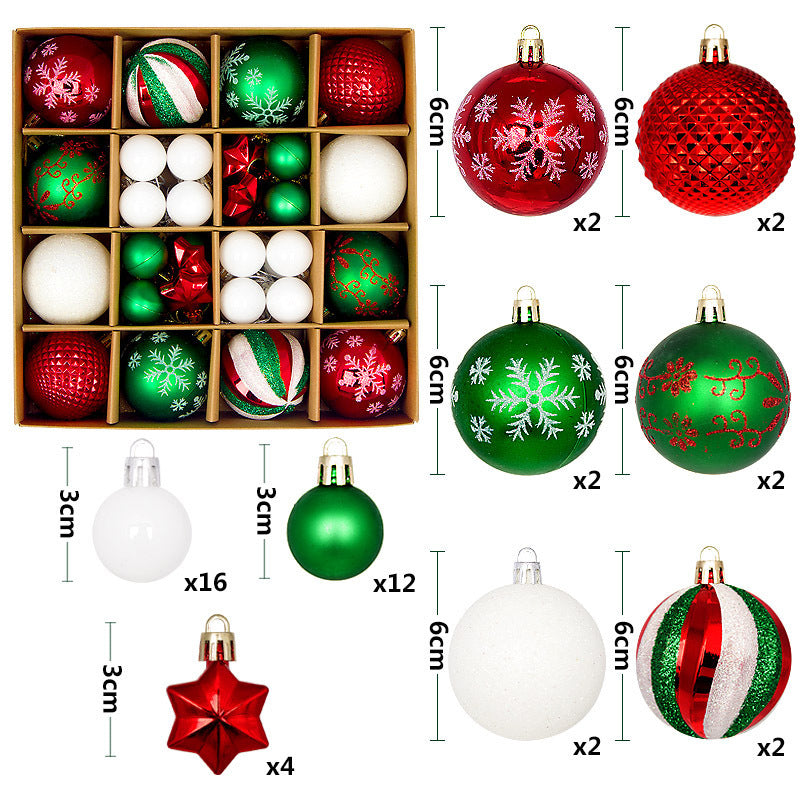 44PCS Painted Shaped Paper Box Electroplating Ball Pendant