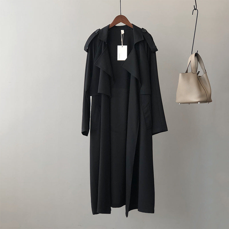 Elegant Long Trench Coat Women's Retro British Style